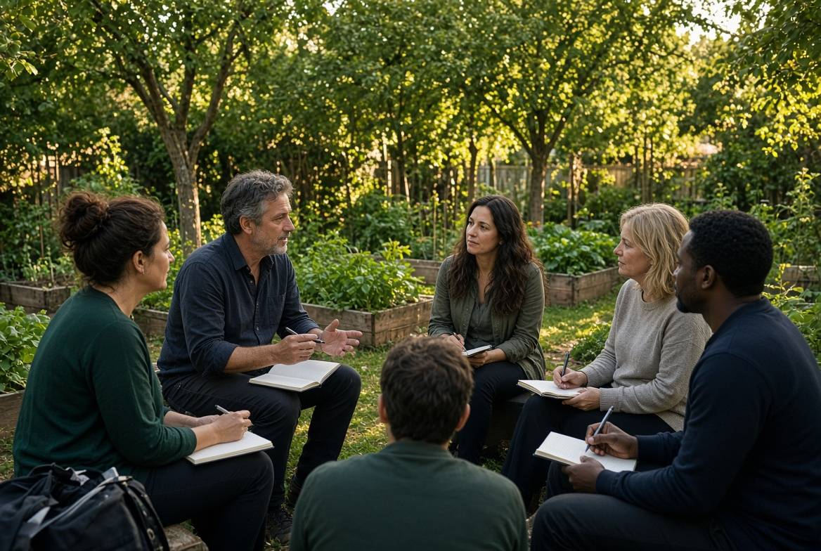 Gruppe im Garten