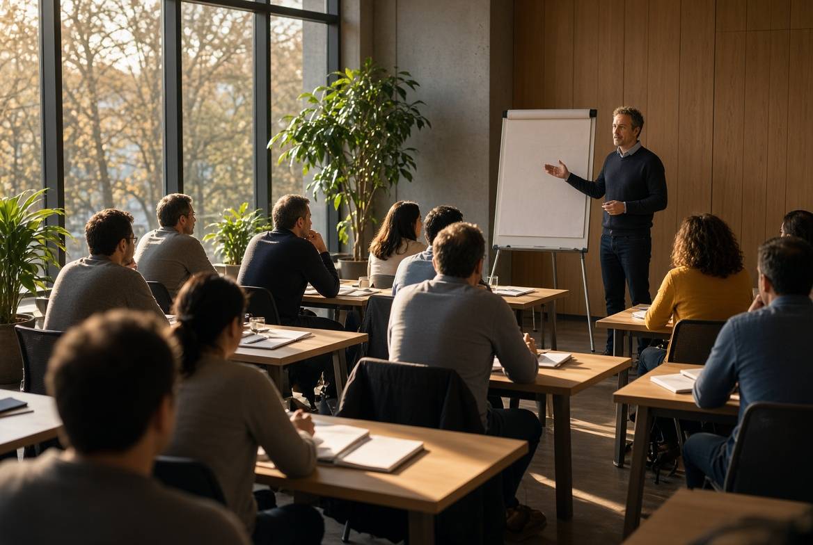 Seminarraum mit Referent und Teilnehmern